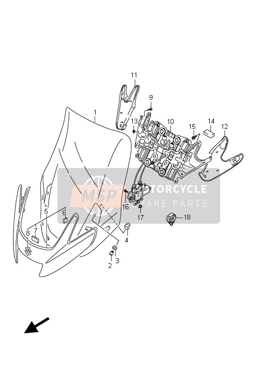 Suzuki AN650A BURGMAN EXECUTIVE 2011 Wind Screen (AN650A E19) for a 2011 Suzuki AN650A BURGMAN EXECUTIVE